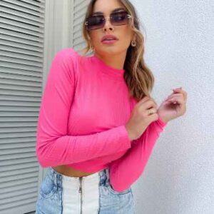 Cropped canelado P - Veste 36-38